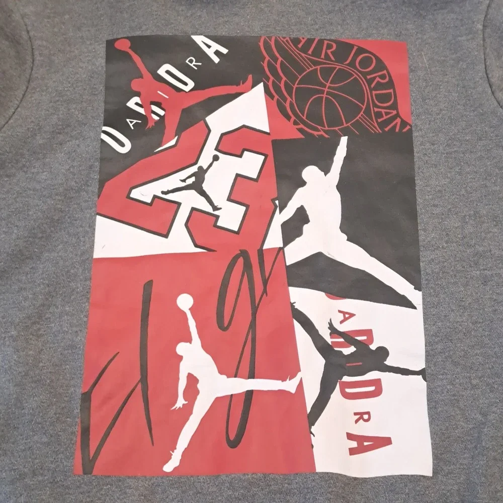 Jordan Jumpman Flight Graphic Hoodie Boys M 10-12 Charcoal Gray Basketball